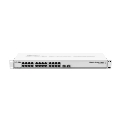 2つのSFP+の港のデータ通信 スイッチSwOSは24の左舷ギガビットのイーサネット スイッチに動力を与えた