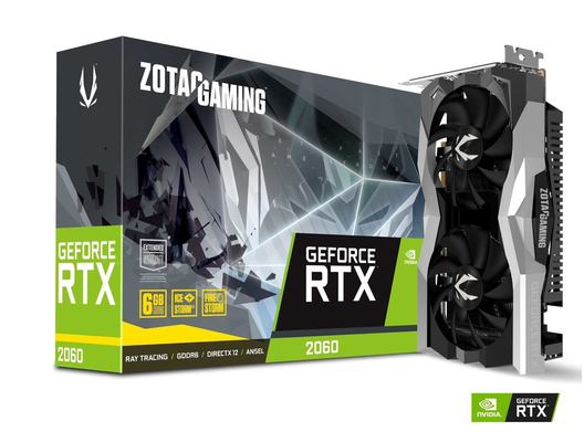 14Gbps 6GB Geforceのグラフィックス・カードZOTACの賭博のGeForce RTX 2060の対ファン