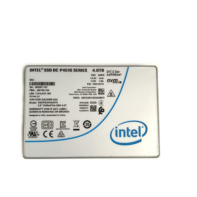 サーバーIntel 4TB SSD DC P4510 2.5 U.2 NVMe PCIe SSDPE2KX040T8 SSDPE2KX040T801