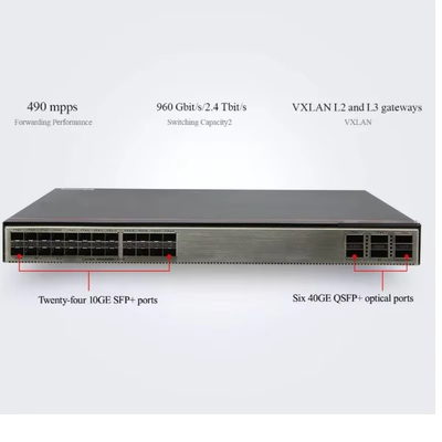HUAWEI 固定スイッチ S6730-S24X6Q 24 10GE SFP+ ポート, 6 40GE QSFP ポート 10 Gigabit 1U ストック AC 600w:最大 8A DC