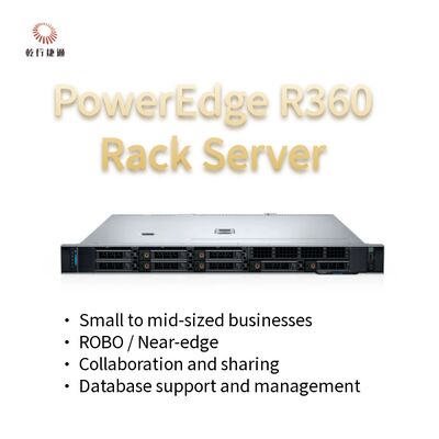 PowerEdge R360 1U レイクサーバー インテル Xeon 6300 シリーズ, 128 GB DDR5 メモリ, GPU サポート